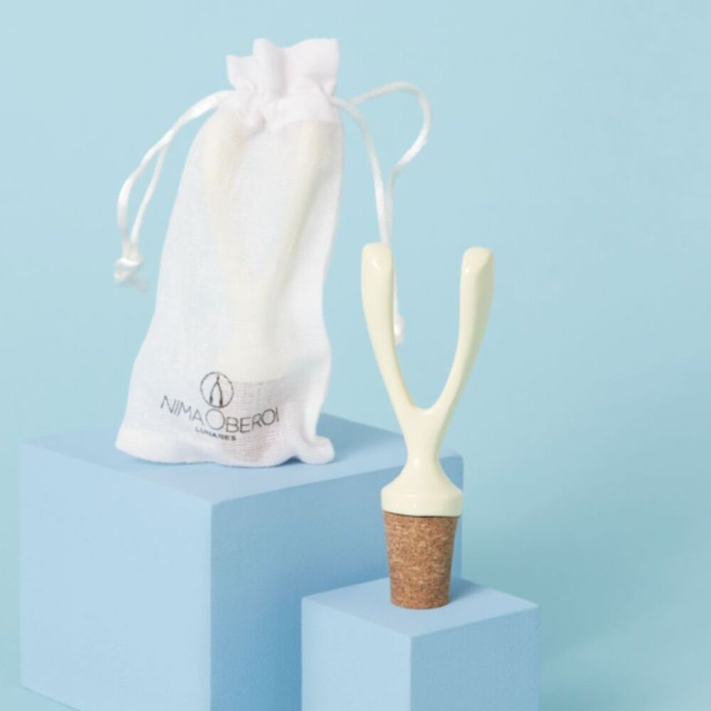NIB Wishbone Wine Bottle Stopper - Nima Oberoi Lunares